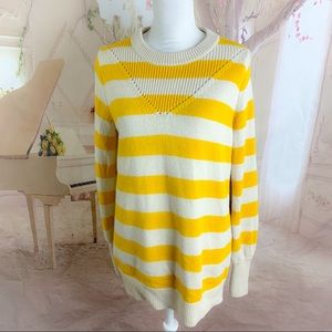 HATCH Cashmere Merino Wool Striped Sweater